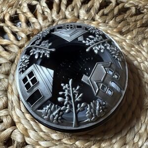 Candleberry Company Candle Topper  Silvertone House Trees Fall‎ Friends, Family